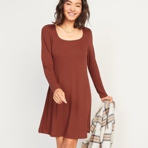 Ribbed Fit and Flare Dress